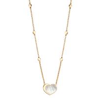 Collier Silber gelb vergoldet Perlmutt Herz 40-44 cm verstellbar-605301