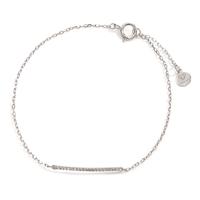 Armband 750/18 K Weissgold Diamant 0.10 ct, 21 Steine, w-si 17-19 cm verstellbar-605627