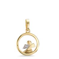 Anhänger 375/9 K Gelbgold Zirkonia Schutzengel Ø10 mm-605739