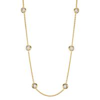 Collier 375/9 K Gelbgold Zirkonia 6 Steine 42-45 cm verstellbar-605927