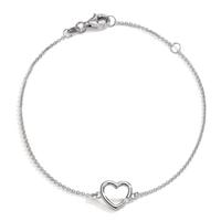 Armband 585/14 K Weissgold Diamanten 0.01 ct, w-si Herz 15.5-18 cm verstellbar-606079