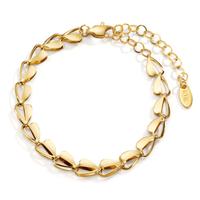 Armband Edelstahl gelb IP beschichtet Herz 17-22 cm verstellbar-606292