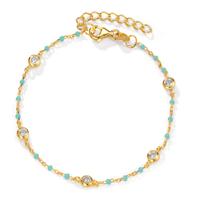 Armband Silber Zirkonia 5 Steine vergoldet 16-19 cm verstellbar-606355