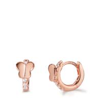 Klappcreolen Silber Zirkonia 8 Steine rosé vergoldet Schmetterling-606427