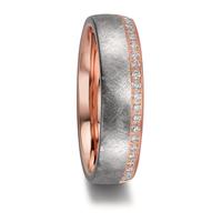 Partnerring 999 Tantal, 750/18 K Rotgold Diamant 0.20 ct, 25 Steine, w-si-606509