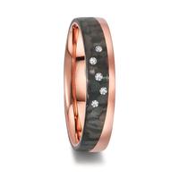 Partnerring 750/18 K Rotgold, Carbon Diamant 0.05 ct, 5 Steine, w-si-606525