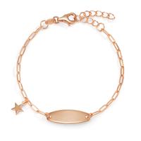 Gravurarmband Silber rosé vergoldet Stern 14-17 cm verstellbar-606645