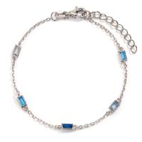 Armband Silber Zirkonia 5 Steine rhodiniert 16-19 cm verstellbar-606821