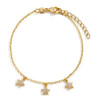 Armband Silber Zirkonia gelb vergoldet Stern 16-19 cm verstellbar-606832