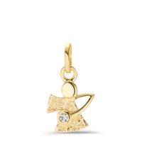 Anhänger 750/18 K Gelbgold Diamant 0.015 ct, w-si Schutzengel Ø8 mm-606975