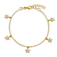 Armband Silber Zirkonia gelb vergoldet 16-19 cm verstellbar-606988