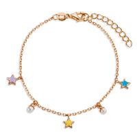 Armband Silber rosé vergoldet shining Pearls, 2 Perlen, 3.5 mm Stern 16-19 cm verstellbar-606999