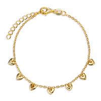 Armband Silber gelb vergoldet Herz 16-19 cm verstellbar-607003