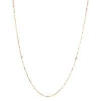 Collier Silber Zirkonia 2 Steine gelb vergoldet shining Pearls, 3 Perlen, 4 mm 85 cm-607079