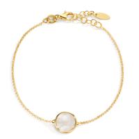 Armband Silber gelb vergoldet Perlmutt 17-19 cm verstellbar-607087