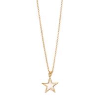 Collier Silber gelb vergoldet Perlmutt Stern 40-45 cm verstellbar-607089