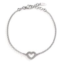 Armband Silber rhodiniert Herz 17-19 cm verstellbar-607100
