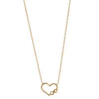 Collier Silber gelb vergoldet Herz mit Infinity 40-44 cm verstellbar-607102