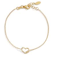 Armband Silber gelb vergoldet Herz mit Infinity 17-19 cm verstellbar-607103