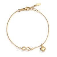 Armband Silber gelb vergoldet Kleeblatt und Infinity 17-19 cm verstellbar-607115