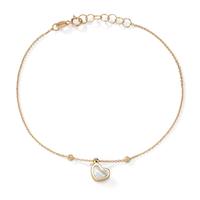 Armband 585/14 K Gelbgold Perlmutt Herz 17-19 cm verstellbar-607204