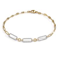 Armband 375/9 K Gelbgold Diamant 0.30 ct, 72 Steine, w-si 18.5 cm-607787