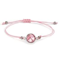 Armband Edelstahl, Textil Zirkonia rosa 14-21 cm verstellbar-607806