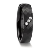 Partnerring Zirkonium Diamant 0.045 ct, 3 Steine, w-si-607916