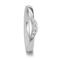 Partnerring 750/18 K Weissgold Diamant 0.045 ct, 5 Steine, tw-vsi-607924