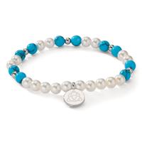 Armband Edelstahl Türkis shining Pearls, 6 mm Keltisch 18 cm Ø6 mm-608084
