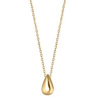 Collier Silber gelb vergoldet Tropfen 42-45 cm verstellbar-608128