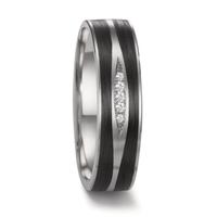Partnerring 950 Platin, Carbon Diamant 0.034 ct, 5 Steine, w-si-608149
