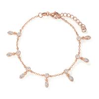 Armband Silber Zirkonia 14 Steine rosé vergoldet 16-19 cm verstellbar-608311