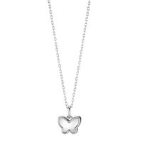 Collier Silber Zirkonia, synth. Stein rot rhodiniert Perlmutt Schmetterling 40-45 cm verstellbar-608355