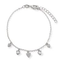 Armband Silber Zirkonia rhodiniert Perlmutt 16-19 cm verstellbar-608374
