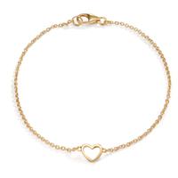 Armband Silber gelb vergoldet Herz 16-19 cm verstellbar