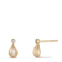 Ohrhไnger 375/9 K Gelbgold Zirkonia 2 Steine, Mondstein 2 Steine-608503