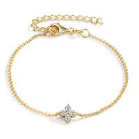 Armband Silber Zirkonia 4 Steine gelb vergoldet 16-20 cm verstellbar-608968
