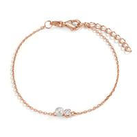 Armband Silber Zirkonia rosé vergoldet shining Pearls, 4 mm 16-19 cm verstellbar-608970