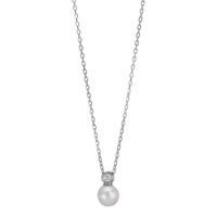 Collier Silber Zirkonia rhodiniert shining Pearls, 6 mm 40-45 cm verstellbar-608972