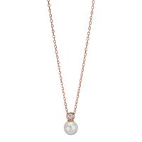 Collier Silber Zirkonia rosé vergoldet shining Pearls, 6 mm 40-45 cm verstellbar-608973