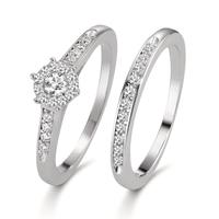 Fingerring Silber Zirkonia rhodiniert-609127