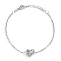 Armband Silber Zirkonia rhodiniert Herz 16-19 cm verstellbar-609135