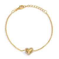 Armband Silber Zirkonia gelb vergoldet Herz 16-19 cm verstellbar-609136