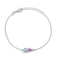 Armband Silber Zirkonia 3 Steine rhodiniert 16-19 cm verstellbar-609159