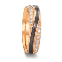 Partnerring 585/14 K Rosegold, Carbon Diamant 0.468 ct, 36 Steine, w-vsi-609381