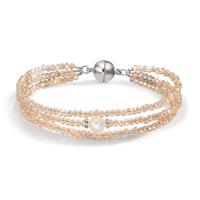 Armband Edelstahl Kristall champagner Süsswasserzuchtperle 19 cm-609907