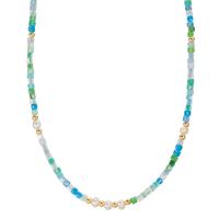 Collier Edelstahl Kristall gelb IP beschichtet Süsswasserzuchtperle 43 cm-609923
