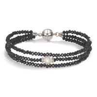 Armband Edelstahl Kristall schwarz Süsswasserzuchtperle 19 cm-609928