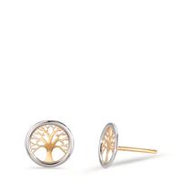 Ohrstecker 585/14 K Gelbgold bicolor Lebensbaum Ø8 mm